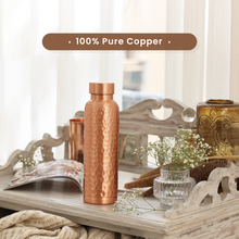 Load image into Gallery viewer, Premium Finish Hammered Design Copper Bottle by Yellow Tribe
