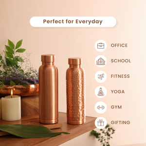 Premium Finish Hammered Design Copper Bottle by Yellow Tribe