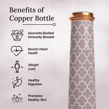 Load image into Gallery viewer, Printed Sleek Design Copper Bottle by Yellow Tribe
